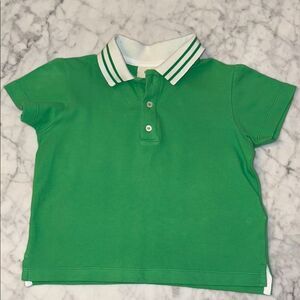FENDI GREEN & WHITE LOGO COLLAR POLO SHIRT 4Y